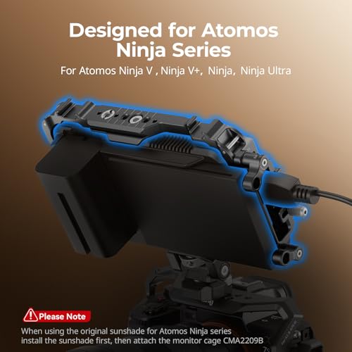 Image of SMALLRIG Monitor Cage for Atomos Ninja V,Built-in NATO Rail and HDMI Cable Clamp Monitor Cage 2209