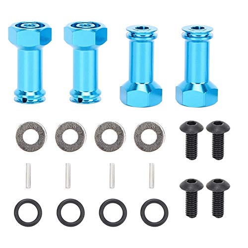 Wheel Hex Drive Hub Adaptor, 24mm Wheel Hex Hub Adapter Extension Conversion Compatible with Wltoys 1/14 144001 RC Car Upgraded Accessories(Blue) M3 144001 Wheel Extension