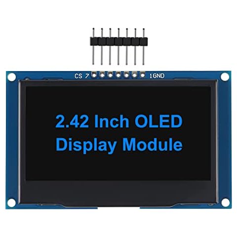 DWEII 2.4" 2.42 inch 128x64 OLED LCD Display Module SSD1309 7 Pin SPI/IIC I2C Serial Interface for Arduino UNO R3 DIY Electronic - Blue Light Cover