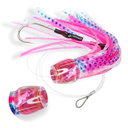 VIKETECH 10’’ 4oz Resin Saltwater Fishing Trolling Lure for Tuna Mahi Mahi Marlin Wahoo Sailfish Dolphin Lures Deep Sea Offshore Big Game Included Mesh Bag