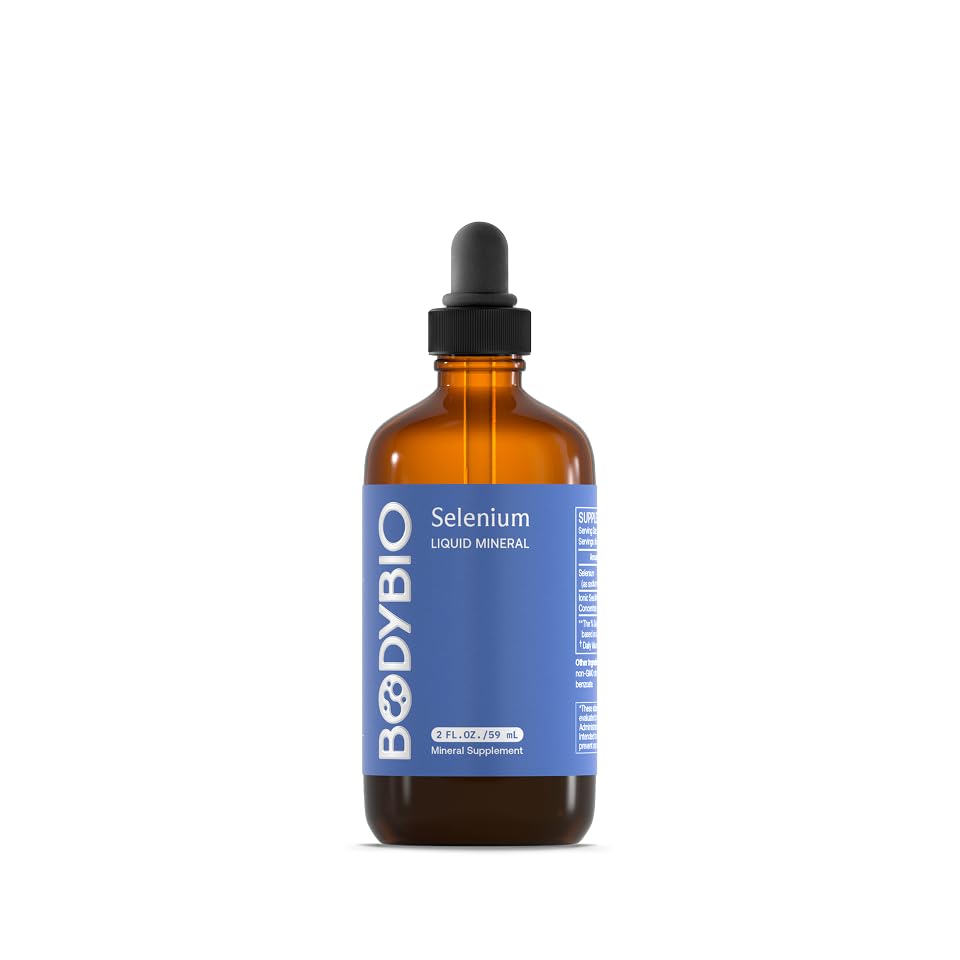 BodyBio - Liquid Selenium for Immune Support, Heart and Thyroid Health - High Absorption, Pure, Concentrated Selenium Supplement - 2oz