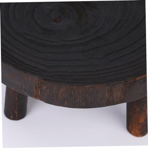 Tabouret en bois rond pour plantes : support artisanal élégant - 8