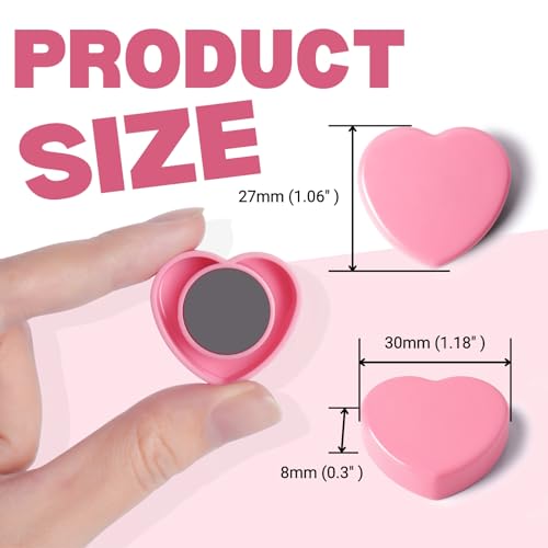 20 imanes de corazón mini para refrigerador rosa miniatura 4