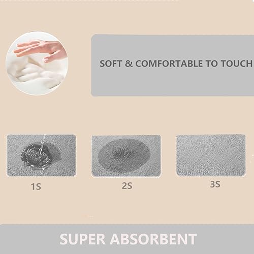 Tapis de bain absorbant vert grand format pour sortie de douche
