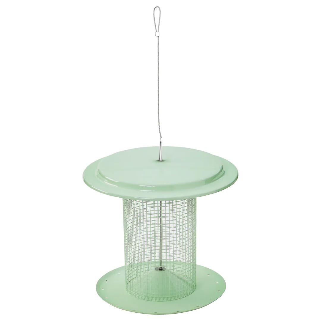 Birds Choice Modern Farmhouse Vogelfutterstation für Sonnenblumenkerne, Salbeigrün – inklusive Paracord-Aufhänger, 1,4 kg, Samenkapazität