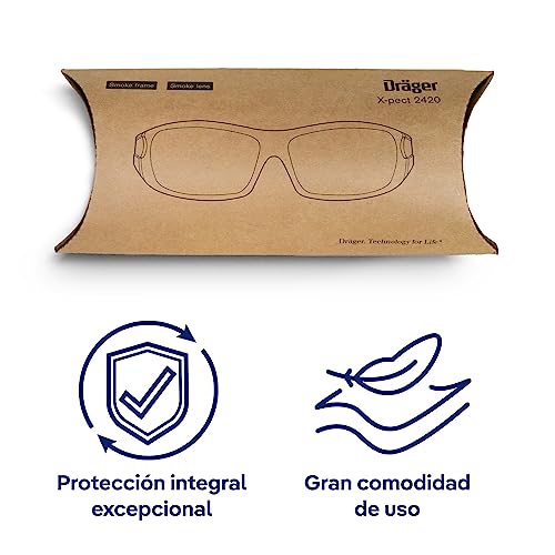 Miniatura 3 de Dräger Gafas De Seguridad X-Pect 2420 Gafas Protectoras Ligeras Para Obras, Talleres, Ciclismo, Jogging, Servicio De Rescate, Laboratorio Transparentes, Resistentes A Los Arañazos Y Sin Niebla