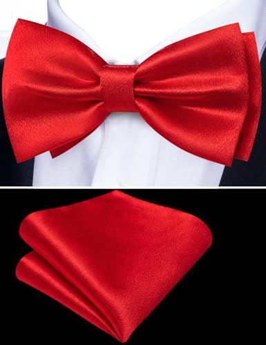 Image of YOHOWA Mens Bow Tie Set Paisley Coloful Pre-tied Bowties Adjustable with Handkerchief Cufflinks Wedding Prom Party
