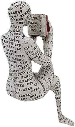 Miniatura 7 de FTVOGUE Figura de mujer de lectura, decoración de estantería de lectura para mujer, adorno de escultura para sala de estar (D)