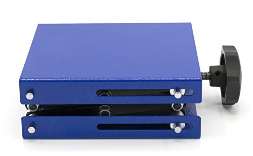 EISCO Laboratory Scissor Jack - 55lb Load Capacity - 6"x5" Steel Platform - Max Height 9.75", Min Height 2.5" - Screw Operated Mechanism