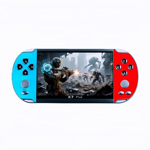 Console de Jeu rétro YHFITN avec écran IPS HD de 5,5 Pouces, Compatible avec Plusieurs émulateurs, Lecteur MP3/MP4 et Connexion TV, idéale pour Les Cadeaux d&rsquo;anniversaire de Noël. (Red Blue)