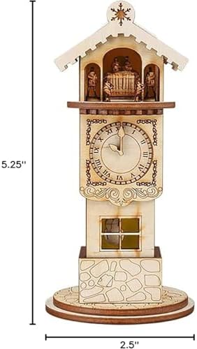 Old World Christmas Ginger Clock Tower Wooden Ornament for Christmas Tree, Handcrafted Holiday Decoration, Ginger Cottages Collection image 4