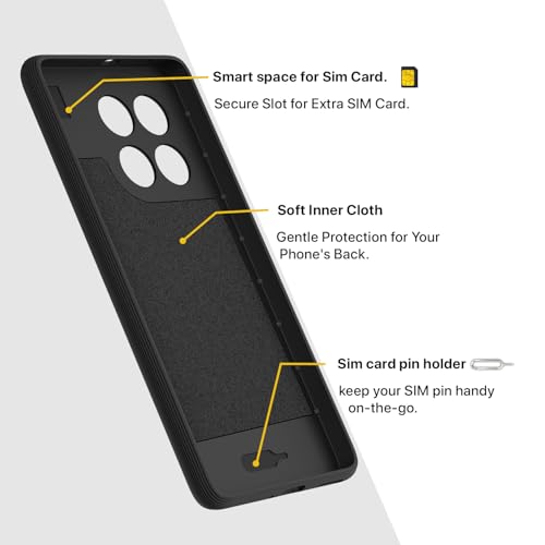 Image of Pikkme Back Cover for iQOO Neo 10 5G / Vivo Y300 GT 5G Camera Protection 3D Hexa Cube Design Silicone Protective Bumper Case (Black)