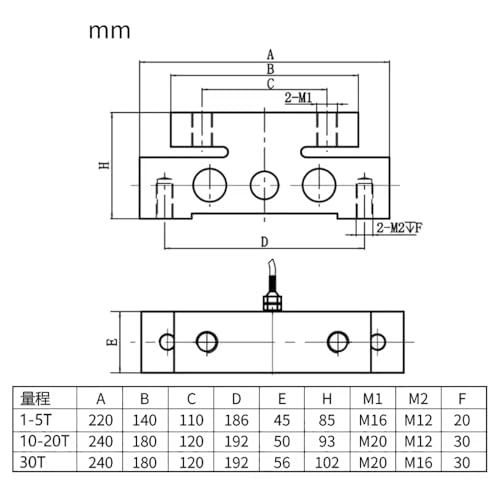 Capteur de compression bidirectionnel 4T en acier allié