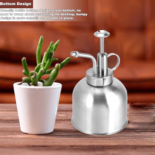 HERCHR Water Mister 300ml, Indoor Sproeier Fles Decoratieve Plant Mister roestvrij staal Plant Flower gieter met Top Pomp voor Lucht planten, Orchideeën, kamerplanten - Afbeelding 5