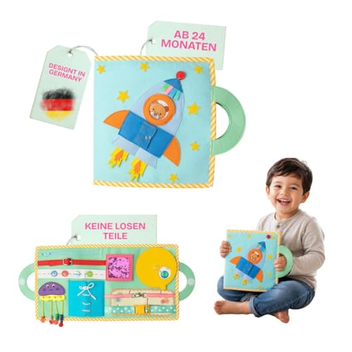 Weltraumabenteuer Jolly Designs livre calme en tissu pour occuper les enfants en voyage