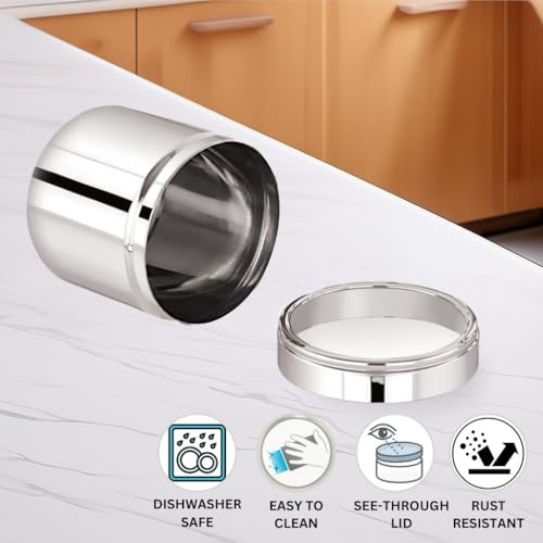 Image of Sizzle Flash Stainless Steel Canisters /Dabba /Storage Containers for kitchen with See Through Lid 600 ML - 1pcs