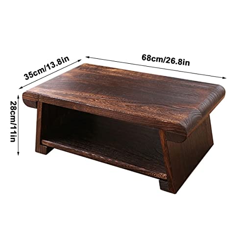 Table basse de balcon pliante en bois 68x35x28 cm