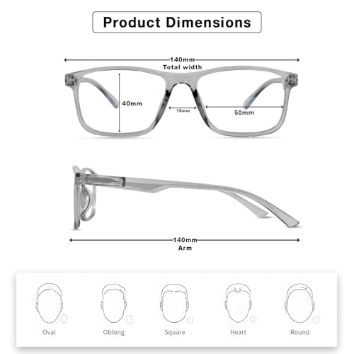Image of UV Protection Glasses Blue Cut Blocking Harmful Rays Glasses for Men & Women Zero Power Computer Specs Eye Protection Lightweight Frame with Case & Cleaning Cloth