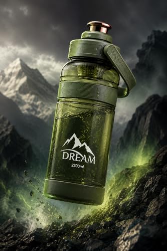 Image of 2 Liter Gym Sports Water Bottle Gallon Gym Bottle, Travel Bottle BPa Free material With Easy To Carry Handel Portable Mouth Motivational Sports Bottle (Light Green)