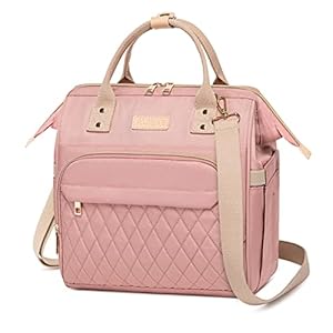 Lunch Bag for Women, Large Lunch Box for Work Insulated Lunch Bag, Adult Leakproof Lunch Tote Cooler Bag with Side Pockets & Adjustable Strap, Lunch Purse for Picnic Beach Hiking, Pink