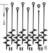 Fabulas Ground Anchors Heavy Duty, Swing Set Anchor Kit 18 Inch 8 Pack Screw in Earth Anchors Tra...