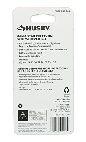 Husky 1000 039 344 8-in-1 Star Precision Screwdriver Set