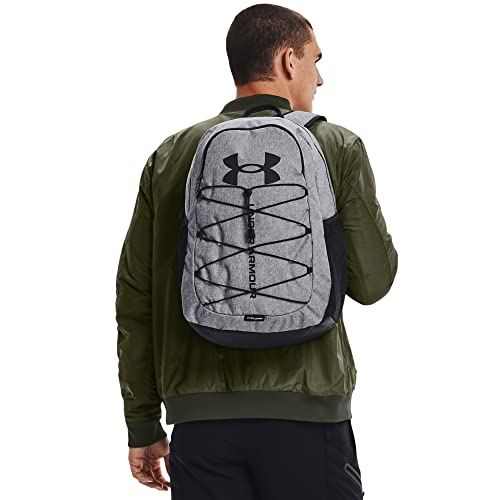 under armour unisex-adult hustle sport backpack  pitch gray medium heather 012black  one size fits all