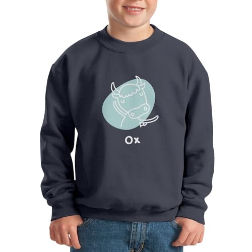 Sweatshirt enfant boeuf dessin zodiaque horoscope chinois pull - 2