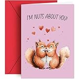 XoBathti Anniversary Card to Husband - Funny Valentines Day Card, Pun Squirrel Father's Day Cards from Wife, Birthday Gifts for Men Women, Birthday Cards for Husband Wife Girlfriend Boyfriend