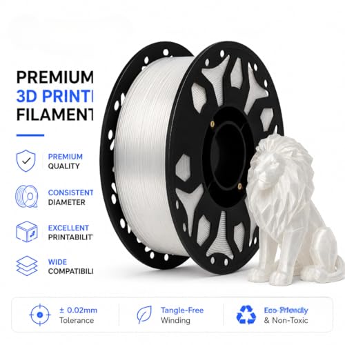 Image of FILAMONT PLA+ 3D Printer Filament 1.75mm, High Strength & Low Warp Printing Material, Dimensional Accuracy ±0.02mm, Vacuum Sealed with Desiccant, 1kg Spool (Translucent)