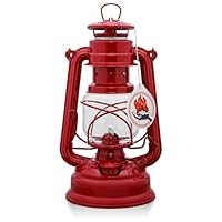 Feuerhand Sturmlaterne Baby Special 276 - Made in Germany seit 1893 - Petroleumlampe aus pulverbeschichtetem Stahl und bruchsicherem Glas - Rot