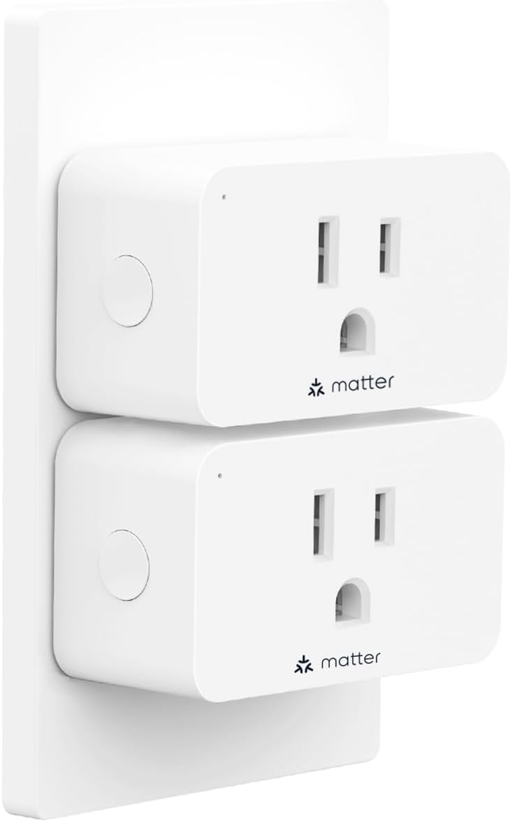 Matter Smart Plug Compatible with Google Home and Alexa,Protect Privacy, 2.4G Wi-Fi Only, White(MP25M)