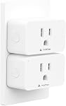 Minoston Matter Smart Plug, Compatible with Alexa, Google Home, Apple Home, SmartThings, Siri, Smart Outlet 15A Max, APP Remote Control, 2.4G Wi-Fi Only, Protect Privacy, 2 Pack