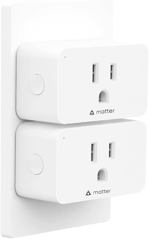 Matter Smart Plug Compatible with Google Home and Alexa,Protect Privacy, 2.4G Wi-Fi Only, White(MP25M)