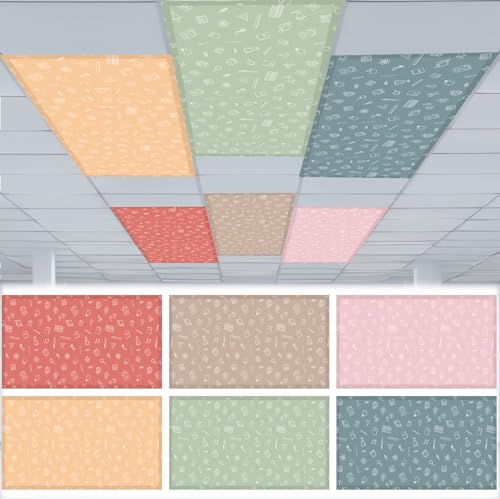 Image of VIHOSE 6 Pcs Fluorescent Light Covers for Ceiling Lights Classroom Magnetic Light Covers Classroom Filters Office School Drop Ceiling, 4 x 2 ft(Stationery)