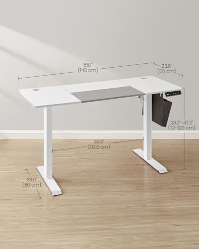 VASAGLE Height Adjustable Electric Standing Desk - 60x140cm - Image 2