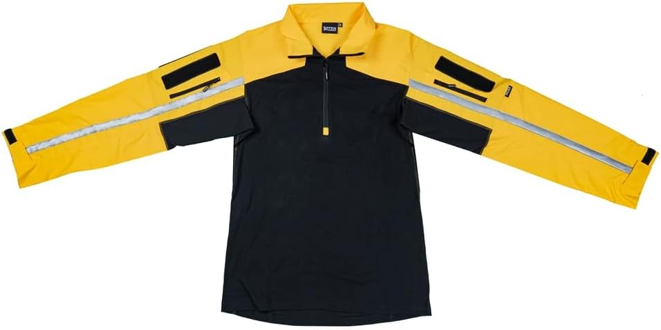 TRN BAC Reflective Utility Tactical Training Shirt, Long Sleeve High Visibility Uniform for Men Women Outdoor-Yellow/S
