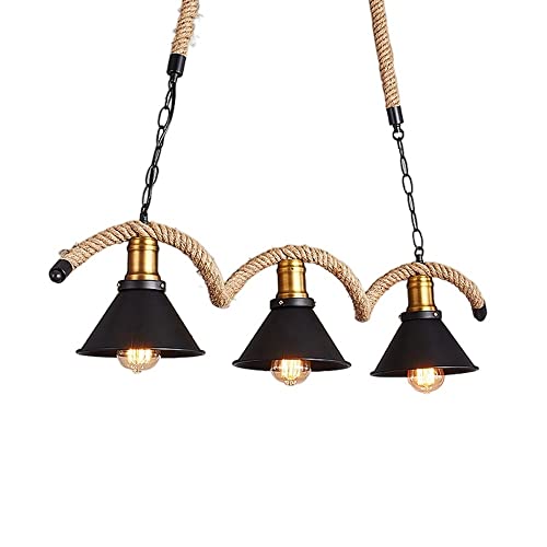 Lustre suspension corde chanvre rétro pour remplacer un plafonnier classique sans charme