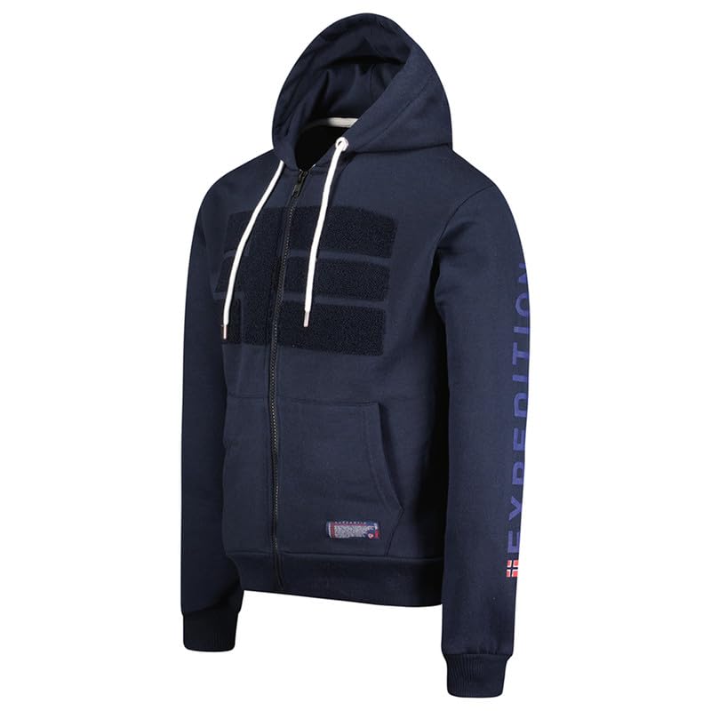 Geographical Norway Gaby Men - Bluza z kapturem dla mężczyzn, kieszeń kangurka, zamek błyskawiczny, bluza z kapturem, z logo, ciepła, długi rękaw, swetry męskie, wiosna, lato, jesień, zima