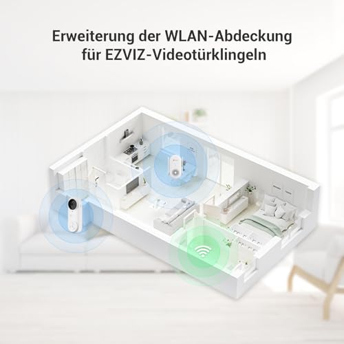 EZVIZ Indoor WLAN Chime CH1 | 0–72 dB einstellbare Lautstärke, 20 Klingeltöne, Plug-in-Installation, APP-Steuerung, integrierte Sirene, Smart Home-Chime für kabellose Video-Türklingel EP3x Pro