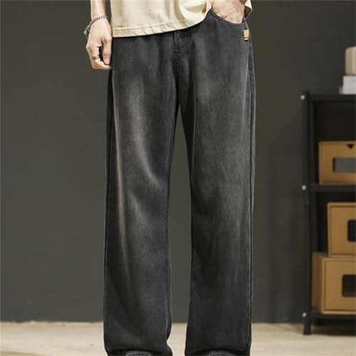 Men's Spring Fall Jeans – Thin Soft Straight Loose Denim Pants, Casual Fashion Streetwear3