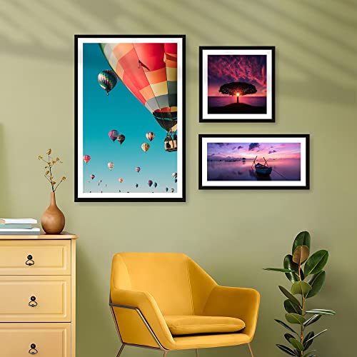 Image of Ritwika's Customized Set of 3 Premium Personalized Print Collage Frames with Your Photos In 2 Sizes | One 12X6, One 8X8 & One 12X18 Inches | Gift For Anniversary, Birthday, Wedding, Couples