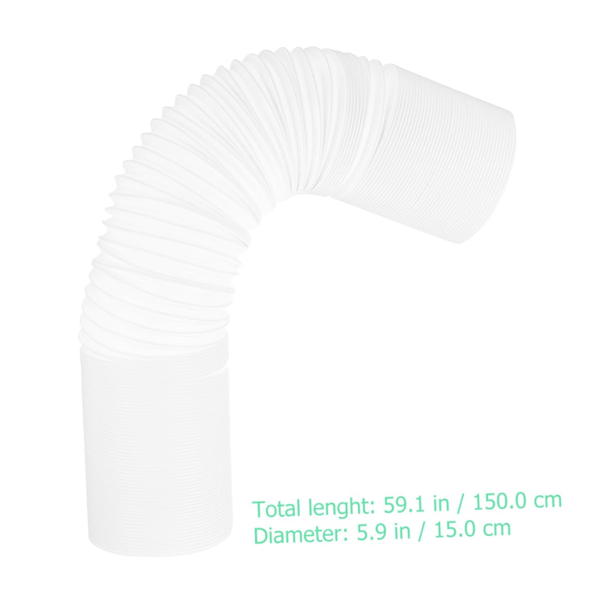 Tubo 1 Pz Bianco Condizionatore Portatile Scarico Condensa Pp 15cm | Flessibile e Robusto, 59 Pollici di Lunghezza, per Ufficio e Cucina, Design Ispessito Antiusura