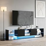 Televisor Mueble TV Moderno 200cm con Luz LED, 200x45x35cm)