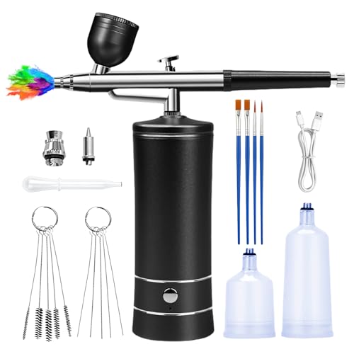 Kit Aérographe Sans Fil,Compresseur Kit Aérographe,Aérographe Manuel Rechargeable,Kit Portable Rechargeable Aérographe, Pour Maquillage,Nail Art,Modelage De Tatouage,Rechargeable,Décoration De Gâteaux