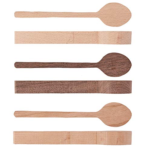 Gorgecraft 3Pcs Wood Carving Spoon Blank Kit Beech And Walnut Cherry Wood Spoon Wooden Unfinished Spoons For Craft Whittler Starter Carving #TOP2