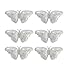 6pcs Butterfly Foil Balloon Aluminum Foil Mylar Helium Party Balloon for Wedding Birthday Party Decoration - Silver