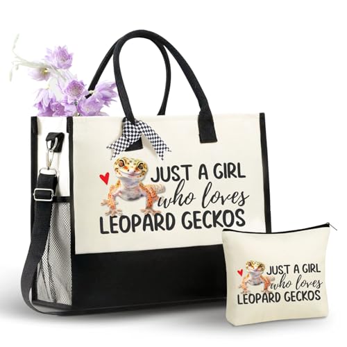 Bolsa Tote de lona con diseño Leopard Gecko para mujer miniatura 1