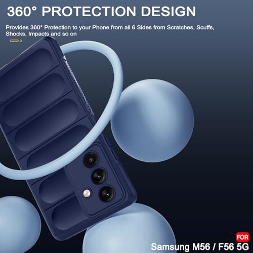 Image of TheGiftKart Liquid Silicon Back Cover Case for Samsung Galaxy M56 5G / F56 5G | Shockproof Military Grade Protection | Micro-Fibre Cloth On Inner Side | Anti-Slip Grip Back Cover Case (TPU, Blue)