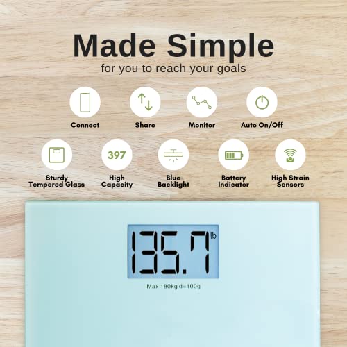 Báscula digital de baño con sensor, vidrio templado, hasta 180 kg miniatura 4